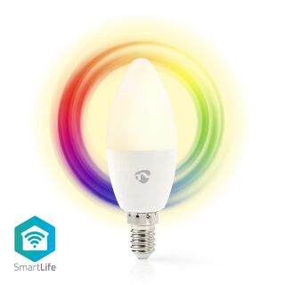 WIFILRC10E14 SmartLife Vollfärbige LED-Lampe | E14 | 470 lm | 4.90 W | RGB / Warm bis kühlen weiß | 2700 - 6500 K | Android? / IOS | Kerze | 1 Stück
