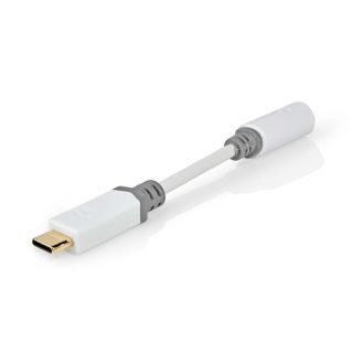 CCBW65950WT01 USB-C? Adapter | USB 2.0 | USB-C? Stecker | 3.5 mm Buchse | 0.10 m | Rund | Vergoldet | PVC | Weiss | Box