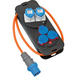 1151600030 Camping-Verteiler mit CEE-Stecker / Brennenstuhl Stromverteiler 16A für Camping und dauerhaften Outdoor-Einsatz IP44 (Camping-Stromverteiler mit 1,50 m Kabel in orange)