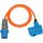 1132920525 CEE-Adapterkabel Camping 1,5m Kabel in orange (CEE-Stecker und Winkelkupplung inkl. Sicherheitskontakt-Kombisteckdose, 230V/16A, für den dauerhaften Einsatz im Freien)