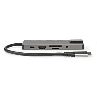 CCBW64775AT02 USB Multi-Port-Adapter | USB 3.2 Gen 1 | USB-C? Stecker | HDMI? Ausgang / RJ45 Buchse / SD / 2x USB-C? / 3.5 mm Buchse / 3x USB-A Buchse | 5 Gbps | 0.20 m | Rund | Vergoldet | PVC | Anthrazit | Box
