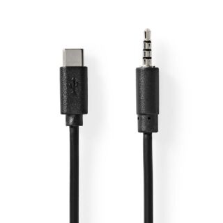 CCGB65950BK10 USB-C? Adapter | USB 2.0 | USB-C? Stecker | 3.5 mm Stecker | 1.00 m | Rund | Vernickelt | PVC | Schwarz | Box