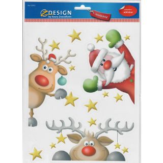 Fensterdeko weihnachtlich ablösbar (Weihnachtsmann)