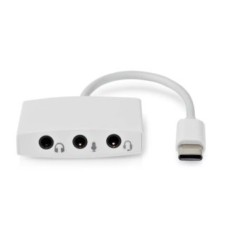 CCGB65900WT01 USB-C? Adapter | USB 2.0 | USB-C? Stecker | 3.5 mm Buchse | 0.10 m | Rund | Vernickelt | ABS/PVC | Weiss | Box