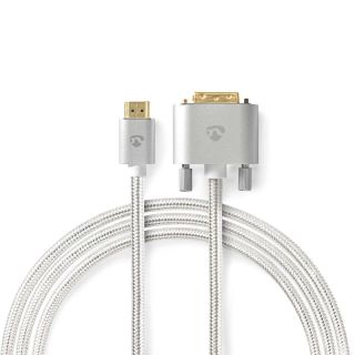 CCTB34800AL20 HDMI? -Kabel | HDMI? Stecker | DVI-D 24+1-Pin Stecker | 2560x1600 | Vergoldet | 2.00 m | Gerade | Geflochten | Silber | Verpackung mit Sichtfenster