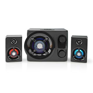 GSPR41021BK Gaming-Lautsprecher | Lautsprecherkanäle: 2.1 | Netzstromversorgung | 3.5 mm Stecker | 75 W | LED | Lautstärke-Regler