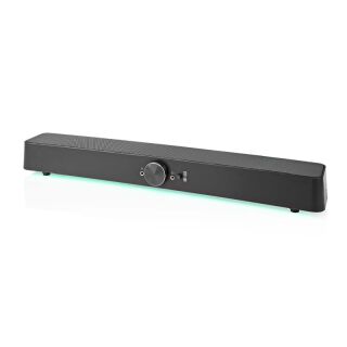 GSPRSB21020BK Gaming-Lautsprecher | Lautsprecherkanäle: 2.0 | Stromversorgung über USB | 3.5 mm Stecker | 30 W | LED | Lautstärke-Regler | Audio- / Video- / Datenausgänge: 1x 3.5 mm