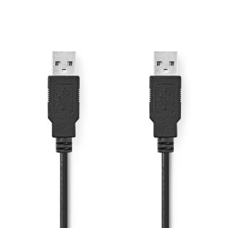 CCGL60000BK20 USB-Kabel | USB 2.0 | USB-A Stecker | USB-A Stecker | 480 Mbps | Vernickelt | 2.00 m | Rund | PVC | Schwarz | Label