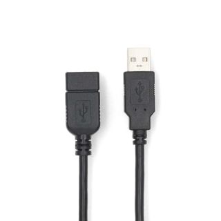 CCGL60010BK20 USB-Kabel | USB 2.0 | USB-A Stecker | USB-A Buchse | 480 Mbps | Vernickelt | 2.00 m | Rund | PVC | Schwarz | Label