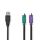 CCGB60830BK03 2 in 1-Kabel | USB 2.0 | USB-A Stecker | 2x PS/2 Buchse | 480 Mbps | 0.30 m | Vernickelt | Rund | PVC | Schwarz | Box