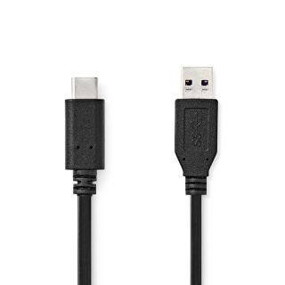CCGL61650BK10 USB-Kabel | USB 3.2 Gen 2 | USB-A Stecker | USB-C? Stecker | 60 W | 10 Gbps | Vernickelt | 1.00 m | Rund | PVC | Schwarz | Label