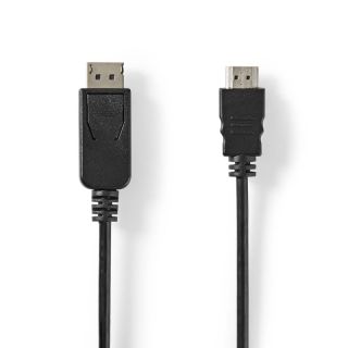 CCGL37101BK20 Displayport-Kabel | DisplayPort Stecker | HDMI? Stecker | 4K@30Hz | Vernickelt | 2.00 m | Rund | PVC | Schwarz | Label
