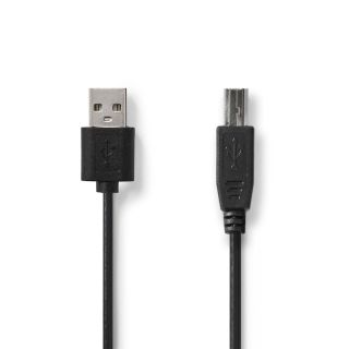 CCGL60101BK30 USB-Kabel | USB 2.0 | USB-A Stecker | USB-B Stecker | 480 Mbps | Vernickelt | 3.00 m | Rund | PVC | Schwarz | Label