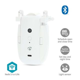 BTMC20WT1PC SmartLife Vorhang Roboter | I-Schiene / U-Schiene | Vorhänge | Batteriebetrieben / Stromversorgung über USB | 4000 mAh | Bluetooth® | Weiss