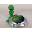 Keramikascher "Alien" grün mit Schmuckstein