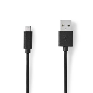 CCGL60500BK10 USB-Kabel | USB 2.0 | USB-A Stecker | USB Micro-B Stecker | 10 W | 480 Mbps | Vernickelt | 1.00 m | Rund | PVC | Schwarz | Label