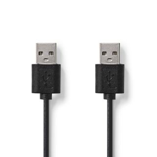 CCGL60001BK20 USB-Kabel | USB 2.0 | USB-A Stecker | USB-A Stecker | 480 Mbps | Vernickelt | 2.00 m | Rund | PVC | Schwarz | Label