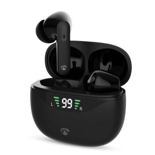 HPBT2450BK Vollständig drahtlose Kopfhörer | ANC (Active Noise Cancelling) | Bluetooth® | max. Batteriespielzeit: 30 Std | Berührungssteuerung | Ladegehäuse | Kabelloses Ladegehäuse | Eingebautes Mikro | Stimmkontrolle | Schwarz