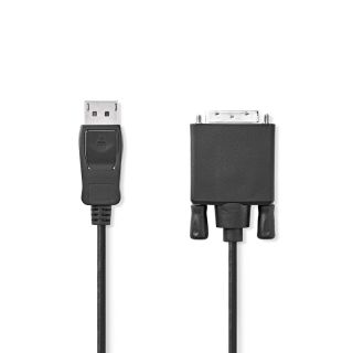 CCGL37200BK20 Displayport-Kabel | DisplayPort Stecker | DVI-D 24+1-Pin Stecker | 1080p | Vernickelt | 2.00 m | Rund | PVC | Schwarz | Label