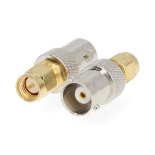CSGB02961GD SMA Adapter | SMA-Stecker | BNC-Buchse | Vergoldet | 50 Ohm | Gerade | Kupfer | Gold | 2 Stück | Box
