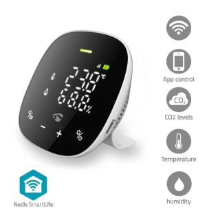 WIFISA20CBK SmartLife Luftqualitätsmonitor | Wi-Fi | inkl. Display | Kohlendioxid (CO2) / Luftfeuchtigkeit / Temperatur | Android? / IOS | Schwarz / Weiss