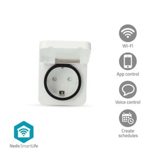 WIFIPO130FWT SmartLife Smart Stecker | IP44 | Leistungsmesser | 3680 W | Schutzkontakt | -25 - 55 °C | Android? / IOS | Grau / Weiss | 1 Stück