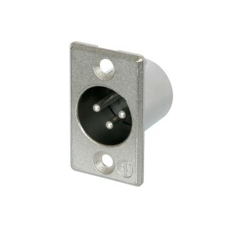 NTR-NC3MP 3 poliger XLR Chassisstecker, Lötanschlüsse, vernickeltes Gehäuse