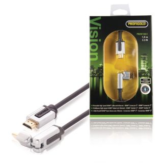 PROV1801 High Speed HDMI Kabel mit Ethernet HDMI Anschluss - HDMI Anschluss drehbar 1.00 m Schwarz