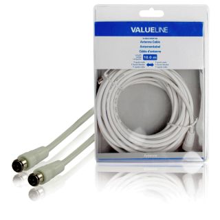 VLSB41300W100 Antennenkabel F-Stecker Quick - F-Stecker Quick 10.0 m Weiss