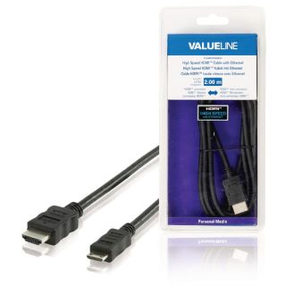 VLMB34500B20 High Speed HDMI Kabel mit Ethernet HDMI Anschluss - HDMI Mini Stecker 2.00 m Schwarz