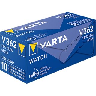 VARTA-V362 Silber-Oxid-Batterie SR58 1.55 V 21 mAh 1-Packung (VPE=10 Stk)