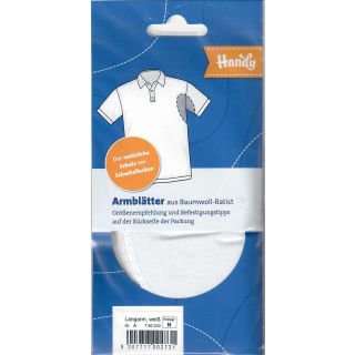 Schweißblatt HANDY,weiß,lg.Arm,Armblätter