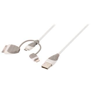 BBM39410W10 3-in-1-Sync und Ladekabel USB A male - Micro-B male 1.00 m Weiss
