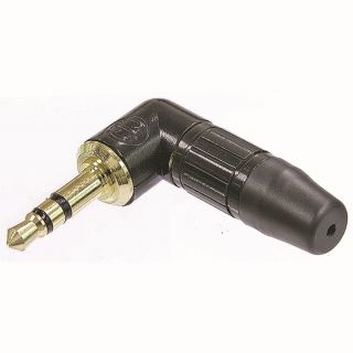 NTR-NTP3RC-B 3-poliger 3,5-mm-Audiostecker, Lötanschluss, Spannzangen-Zugentlastung, Buchse, schwarzes Gehäuse, Goldkontakte