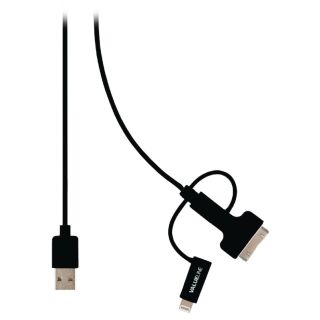 VLMP39410B1.00 3-in-1-Sync und Ladekabel USB Micro B-Stecker + Dock-Adapter + Blitz-Adapter - A male 1.00 m Schwarz