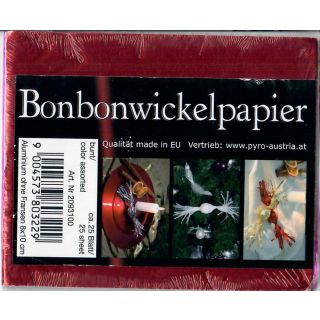 Bonbonwickelpapier 8x10, Alu - ohne Fransen, bunt gemischt, ca. 25 Blatt