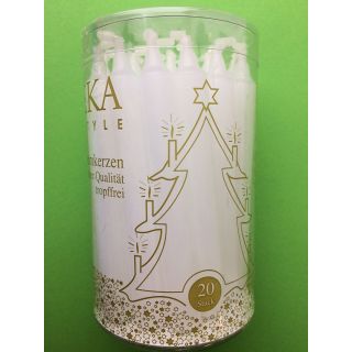 Christbaumkerzen (VPE=20 Stk), tropffrei in Dose, weiß