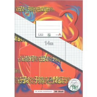 Heft #14KR A4 20 Blatt kariert 5mm mit Korrekturrand