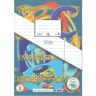 Heft #12KR A4 20 Blatt liniert 9mm mit Korrekturrand